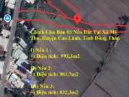 Chính Chủ Bán 03 Nền Đất Tại Xã Mỹ Thọ, Huyện Cao Lãnh, Tỉnh Đồng