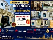 Tặng full nội thất - Nhà 3 tầng đẹp ngay bể bơi Quỳnh Hoàng, Nam