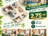 61m2 - Giá 2.75 tỷ bao thuế phí - 2PN1WC The Park Residence