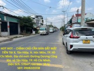 HOT HOT – CHÍNH CHỦ CẦN BÁN ĐẤT MẶT TIỀN TẠI X. Tân Hiệp, H. Hóc