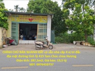 CHÍNH CHỦ BÁN NHANH ĐẤT có sẵn nhà cấp 4 vị trí đắc địa mặt đường