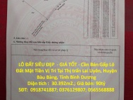 LÔ ĐẤT SIÊU ĐẸP  - GIÁ TỐT - Cần Bán Gấp Lô Đất Mặt Tiền Vị Trí Tại