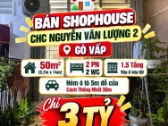 Bán Shophouse trệt CC Nguyễn Văn Lượng 2 ,Gò Vấp 50m2, hẻm 5m chỉ