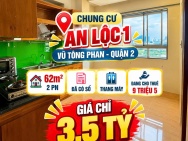 Bán  CC An Lộc 1 ,Quận 2, 62m2- 2PN mcó Sổ sẵn dòng tiền 9.5tr,