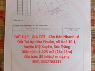 ĐẤT ĐẸP - GIÁ TỐT - Cần Bán Nhanh Lô Đất Tại Ấp Hòa Phuôn, xã Hoà