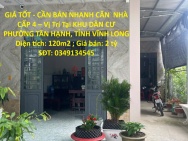 GIÁ TỐT - CẦN BÁN NHANH CĂN  NHÀ CẤP 4 – Vị Trí Tại KHU DÂN CƯ