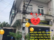NHÀ ĐẸP–GIÁ TỐT–CHÍNH CHỦ CẦN BÁN CĂN NHÀ  Hẻm 401 Lê Văn Thọ, P.9,