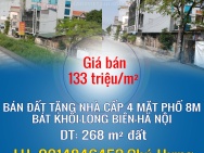 CHÍNH CHỦ BÁN ĐẤT TẶNG NHÀ CẤP 4 MẶT PHỐ 8M BÁT KHỐI-LONG BIÊN