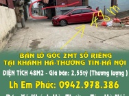 CHÍNH CHỦ BÁN LÔ GÓC 2MT SỔ RIÊNG DUY NHẤT KHÁNH HÀ-THƯỜNG TÍN