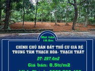 CHÍNH CHỦ BÁN ĐẤT THỔ CƯ GIÁ RẺ TRUNG TÂM THẠCH HÒA- THẠCH THẤT