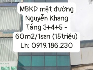 MBKD cho thuê mặt đường lớn Nguyễn Khang.