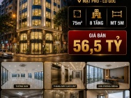 BÁN TÒA VP MẶT PHỐ HÀO NAM - ĐỐNG ĐA - LÔ GÓC - 75M2 - 8 TẦNG - MT
