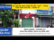 Cho thuê nhà mặt tiền Âu Cơ q.Tân Phú  95m²,3TẦNG - 29Triệu - KHU