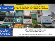 Cho thuê nhà Mặt tiền Độc Lập Q.Tân Phú 72m², 2TẦNG - 18Triệu, GẦN