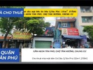 Cho thuê nhà mặt tiền Gò Dầu Q.Tân Phú 125m², 2TẦNG - GẦN AEON, CHỢ