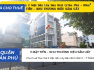 Cho thuê  nhà 2 Mặt tiền Lũy Bán Bích 80m² -  3TẦNG- KHU THƯƠNG