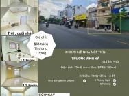 Cho thuê nhà mặt tiền Trương Vĩnh Ký  75m2, 3Lầu+2ST, 33Triệu - Khu