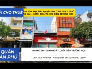 Cho thuê nhà Mặt Tiền Nguyễn Sơn Q.Tân Phú 128m²,NGANG 8M, CẠNH NGÃ
