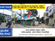 Cho thuê nhà 2 mặt tiền Sơn Kỳ 350m² - NGANG 13M - GẦN ĐH CÔNG