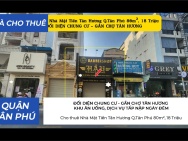 Cho thuê Nhà Mặt Tiền Tân Hương Q.Tân Phú 80m², 18Triệu - ĐỐI DIỆN
