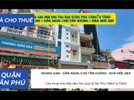 Cho thuê nhà Mặt tiền Tân Quý Q.Tân Phú 138m²,4TẦNG, 39 Triệu - GẦN