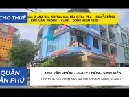 Cho thuê nhà 2 mặt tiền NB Tân Sơn Nhì 60m², 3TẦNG - KHU VĂN PHÒNG