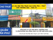 Cho thuê nhà Mặt tiền Thạch Lam 76m² -20Triệu - GẦN TRƯỜNG HỌC -