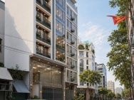 BÁN NHÀ TRUNG KÍNH, MẶT PHỐ KINH DOANH, 8 TẦNG THANG MÁY, NGOÀI 40