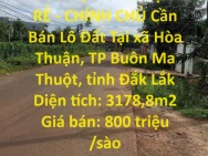 ĐẤT ĐẸP – GIÁ CỰC RẺ - CHÍNH CHỦ Cần Bán Lô Đất Tại Hòa Thuận, Đạt
