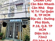 GIÁ TỐT - CHÍNH CHỦ Bán Nhanh Căn Nhà   Đẹp Vị Trí Tại Quận 8, TP