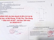 CHÍNH CHỦ cần bán nhanh lô đất vị trí tại ấp Mỹ Hoà, xã Mỹ Phong,