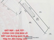 ĐẤT ĐẸP – GIÁ TỐT - CHÍNH CHỦ CẦN BÁN LÔ ĐẤT mặt đường quốc lộ 20,