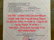 GIÁ TỐT - CHÍNH CHỦ Cần Bán Nhanh  Lô Đất  Mặt Tiền Đẹp  Vị Trí Tại