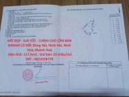 ĐẤT ĐẸP - GIÁ TỐT - CHÍNH CHỦ CẦN BÁN NHANH LÔ ĐẤT Đông Hải, Ninh