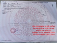 CẦN BÁN NHANH LÔ ĐẤT THỔ CƯ tại xã Châu Pha, thị xã Phú Mỹ, tỉnh Bà