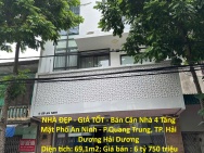 NHÀ ĐẸP - GIÁ TỐT - Bán Căn Nhà 4 Tầng Mặt Phố An Ninh - P.Quang