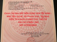 Chính Chủ Bán ĐẤT NỀN VÙNG VEN TÂY NINH - Mặt Tiền QL14C, Xã Phước