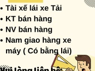 THÔNG BÁO TUYỂN DỤNG - TÀI XẾ LÁI XE TẢI - HUYỆN HÓC MÔN, TP HCM