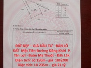 ĐẤT ĐẸP – GIÁ ĐẦU TƯ  -BÁN LÔ ĐẤT  Mặt Tiền Đường Đồng Khởi  P. Tân