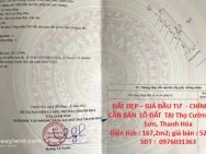 ĐẤT ĐẸP – GIÁ ĐẦU TƯ  - CHÍNH CHỦ CẦN BÁN  LÔ ĐẤT  TẠI Thọ Cường,