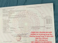 CHÍNH CHỦ CẦN BÁN NHÀ MẶT ĐƯỜNG Số 10 Đường Hưng Yên, Phường Quang