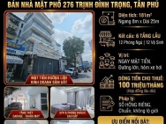 NHÀ MẶT TIỀN 276 TRỊNH ĐÌNH TRỌNG TÂN PHÚ - 181M2 - 800M2 SD - 6