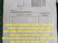 ĐẤT ĐẸP – GIÁ TỐT – CHÍNH CHỦ CẦN BÁN 2 LÔ ĐẤT – PHƯỜNG THỐNG NHẤT,
