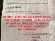 HOT HOT – CHÍNH CHỦ CẦN BÁN ĐẤT TRUNG TÂM THỊ TRẤN –VỊ TRÍ ĐẸP –Tại