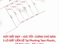 HÓT ĐẤT ĐẸP – GIÁ TỐT- CHÍNH CHỦ BÁN 5 LÔ ĐẤT LIỀN KỀ Tại Phường