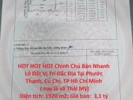 HOT HOT HOT Chính Chủ Bán Nhanh Lô Đất Vị Trí Đắc Địa Tại Phước