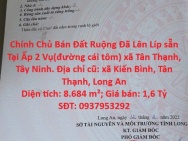 Chính Chủ Bán Đất Ruộng Đã Lên Líp sẵn Tại Ấp 2 Vụ(đường cái tôm)